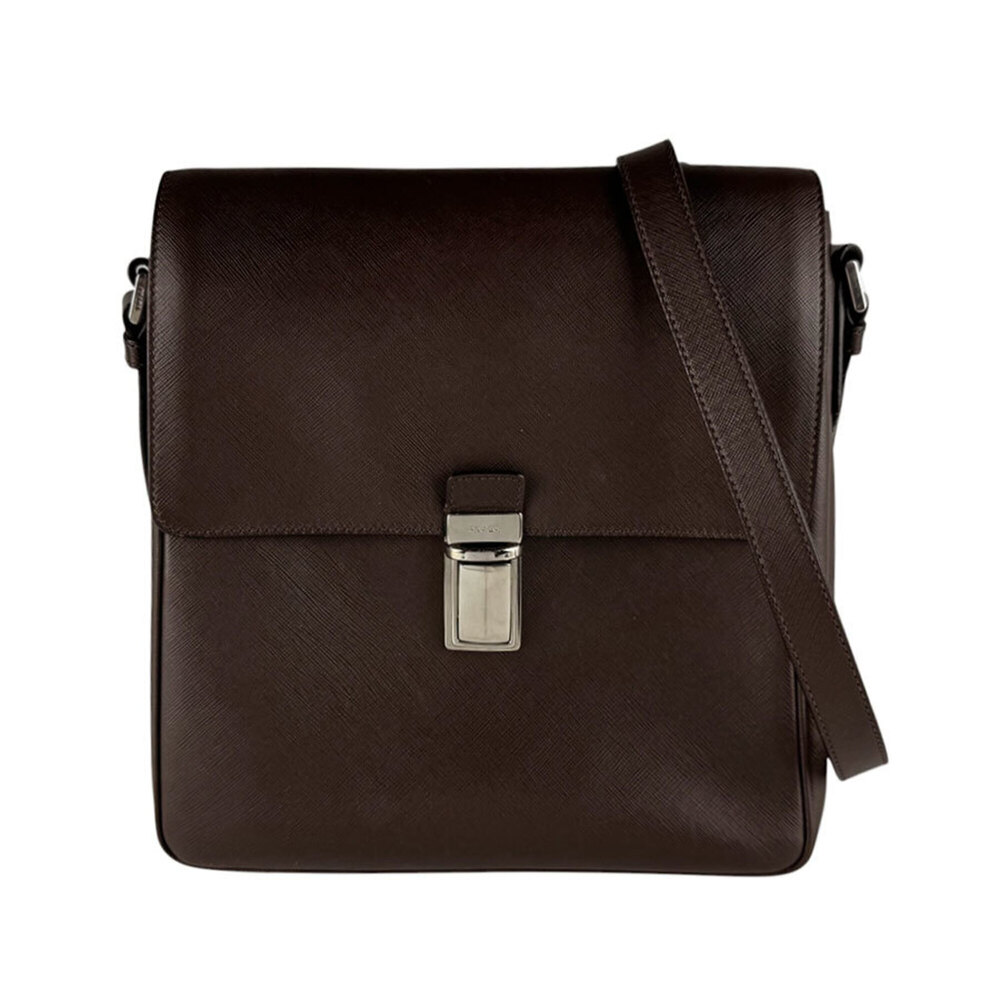 Prada PRADA Shoulder Bag Leather Brown Men's z10539